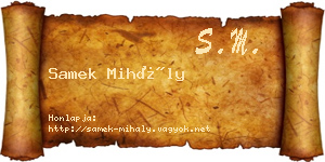 Samek Mihály névjegykártya