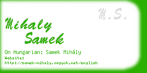 mihaly samek business card